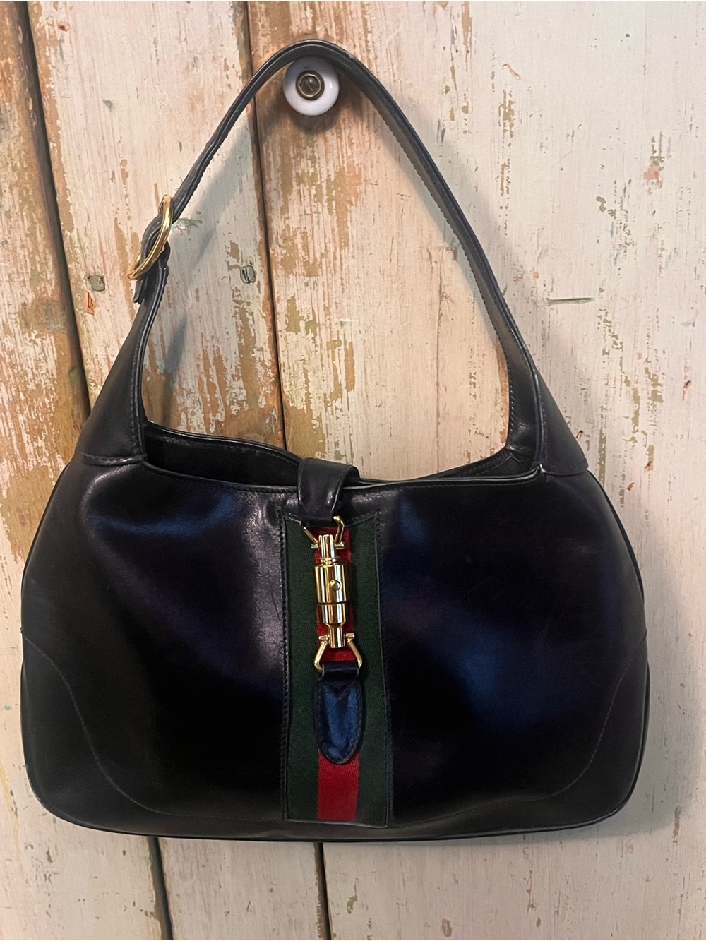 Gucci vintage navy blue shoulder bag